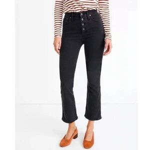 Madewell (27) “Cali Demi-Boot” in Black: Ankle Length Bootcut Jean- Washed Black
